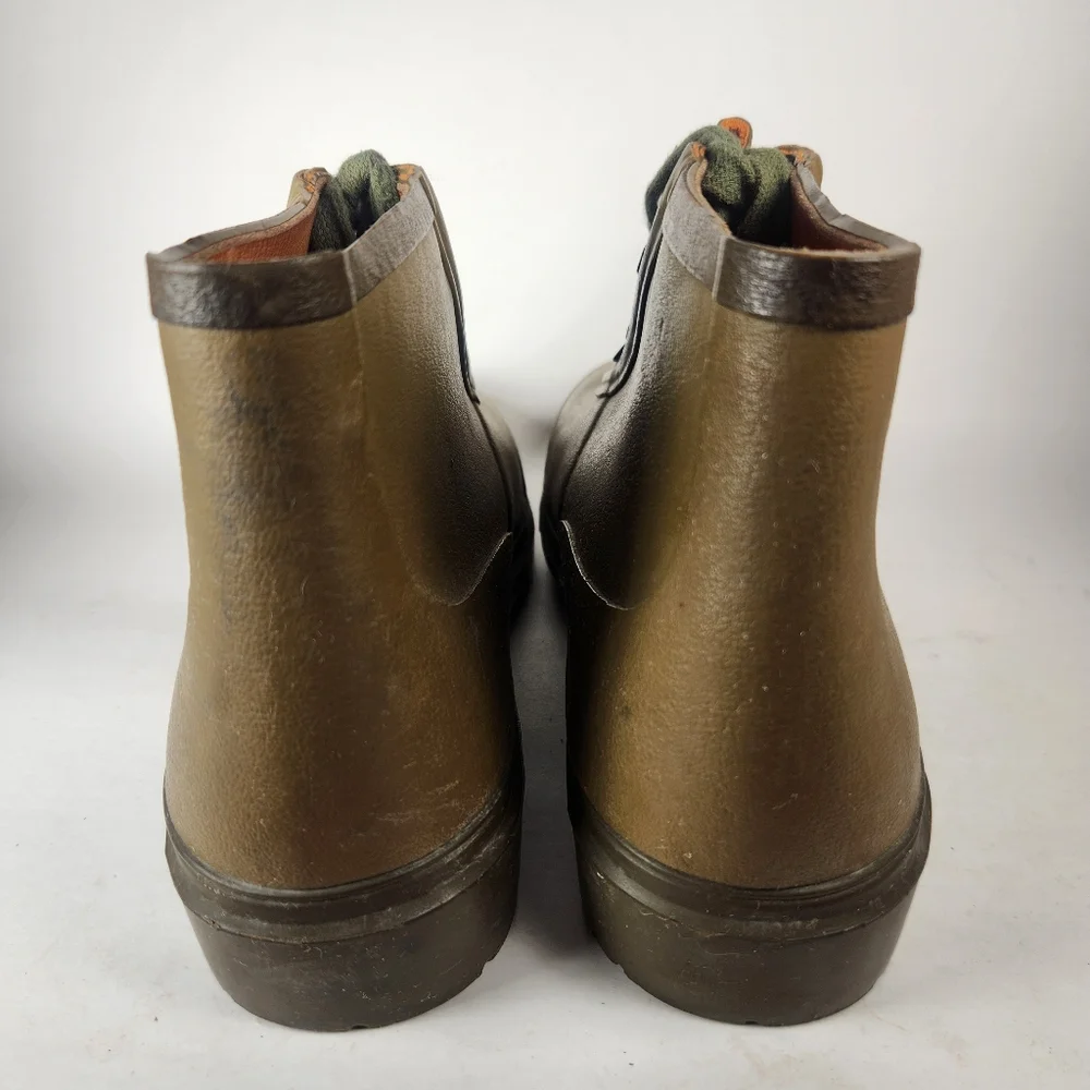 LE CHAMEAU Womens Rain Boot Size 9 EU 41 Khaki Made France Lace Up Garden - Picture 10 of 10